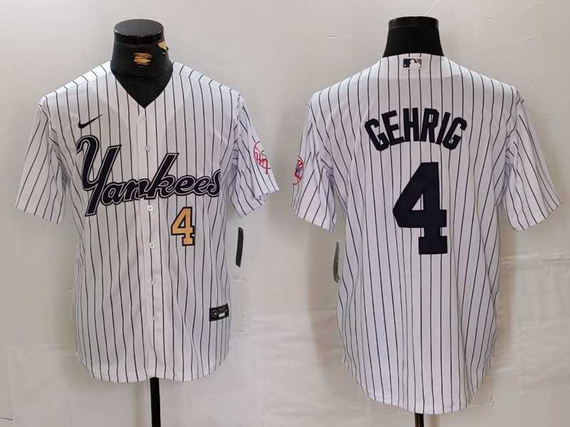 Men's New York Yankees #4 Lou Gehrig White Pinstripe Fashion Cool Base Jerseys,We sell and wholesale Men's New York Yankees #4 Lou Gehrig White Pinstripe Fashion Cool Base Jerseys on line form chian!